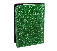 Wykjtwo Brillo de Lentejuelas Verdes, Funda para Pasaporte Cartera de Viaje de Cuero PU Funda para Pasaporte Fundas para Pasaporte 6,5 Pulgadas