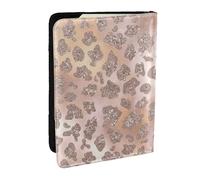 Wykjtwo Brillo de Tigre de Oro Rosa, Funda para Pasaporte Cartera de Viaje de Cuero PU Funda para Pasaporte Fundas para Pasaporte 6,5 Pulgadas