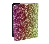 Wykjtwo Brillo del Arco Iris, Funda para Pasaporte Cartera de Viaje de Cuero PU Funda para Pasaporte Fundas para Pasaporte 6,5 Pulgadas