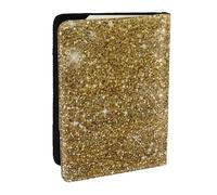Wykjtwo Brillo Dorado Brillo Reluciente Brillante, Funda para Pasaporte Cartera de Viaje de Cuero PU Funda para Pasaporte Fundas para Pasaporte 6,5 Pulgadas
