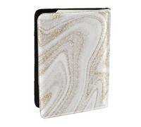 Wykjtwo Brillo Dorado de mármol Blanco, Funda para Pasaporte Cartera de Viaje de Cuero PU Funda para Pasaporte Fundas para Pasaporte 6,5 Pulgadas