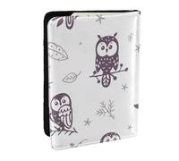 Wykjtwo Búhos Lindos de la Historieta, Funda para Pasaporte Cartera de Viaje de Cuero PU Funda para Pasaporte Fundas para Pasaporte 6,5 Pulgadas