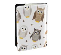 Wykjtwo Búhos Lindos de la Historieta, Funda para Pasaporte Cartera de Viaje de Cuero PU Funda para Pasaporte Fundas para Pasaporte 6,5 Pulgadas
