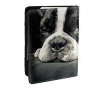 Wykjtwo Bulldog Francés Impreso, Funda para Pasaporte Cartera de Viaje de Cuero PU Funda para Pasaporte Fundas para Pasaporte 6,5 Pulgadas