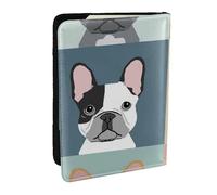 Wykjtwo Bulldog Francés Impreso, Funda para Pasaporte Cartera de Viaje de Cuero PU Funda para Pasaporte Fundas para Pasaporte 6,5 Pulgadas