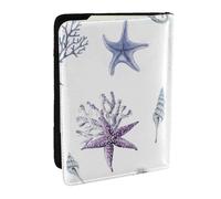 Wykjtwo Caballito De Mar Coral Estrella De Mar Sea Verano, Funda para Pasaporte Cartera de Viaje de Cuero PU Funda para Pasaporte Fundas para Pasaporte 6,5 Pulgadas