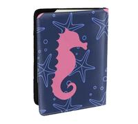 Wykjtwo Caballito De Mar Silueta Estrella De Mar, Funda para Pasaporte Cartera de Viaje de Cuero PU Funda para Pasaporte Fundas para Pasaporte 6,5 Pulgadas