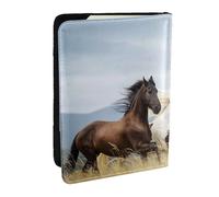 Wykjtwo Caballo Blanco, Funda para Pasaporte Cartera de Viaje de Cuero PU Funda para Pasaporte Fundas para Pasaporte 6,5 Pulgadas