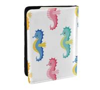 Wykjtwo Caballo de mar, Funda para Pasaporte Cartera de Viaje de Cuero PU Funda para Pasaporte Fundas para Pasaporte 6,5 Pulgadas