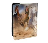 Wykjtwo Caballo Salvaje Corriendo contra la tormenta de Arena, Funda para Pasaporte Cartera de Viaje de Cuero PU Funda para Pasaporte Fundas para Pasaporte 6,5 Pulgadas