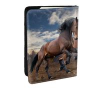 Wykjtwo Caballos Corriendo, Funda para Pasaporte Cartera de Viaje de Cuero PU Funda para Pasaporte Fundas para Pasaporte 6,5 Pulgadas