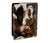 Wykjtwo Caballos, Funda para Pasaporte Cartera de Viaje de Cuero PU Funda para Pasaporte Fundas para Pasaporte 6,5 Pulgadas