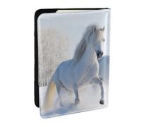 Wykjtwo Caballos moteados raros al Galope, Funda para Pasaporte Cartera de Viaje de Cuero PU Funda para Pasaporte Fundas para Pasaporte 6,5 Pulgadas