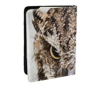 Wykjtwo Cabeza de búho, Funda para Pasaporte Cartera de Viaje de Cuero PU Funda para Pasaporte Fundas para Pasaporte 6,5 Pulgadas