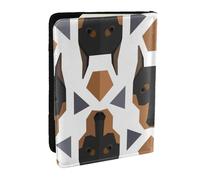 Wykjtwo Cabeza de Doberman de patrón Poligonal, Funda para Pasaporte Cartera de Viaje de Cuero PU Funda para Pasaporte Fundas para Pasaporte 6,5 Pulgadas