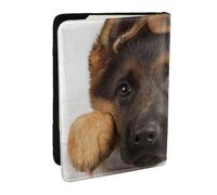 Wykjtwo Cachorro de Pastor alemán, Funda para Pasaporte Cartera de Viaje de Cuero PU Funda para Pasaporte Fundas para Pasaporte 6,5 Pulgadas