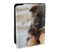 Wykjtwo Cachorro de Pastor alemán, Funda para Pasaporte Cartera de Viaje de Cuero PU Funda para Pasaporte Fundas para Pasaporte 6,5 Pulgadas