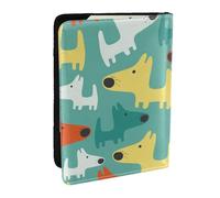 Wykjtwo Cachorro de Perro de Divertidos Dibujos Animados Lindo, Funda para Pasaporte Cartera de Viaje de Cuero PU Funda para Pasaporte Fundas para Pasaporte 6,5 Pulgadas
