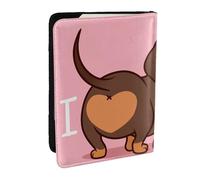 Wykjtwo Cachorro De Perro Salchicha, Funda para Pasaporte Cartera de Viaje de Cuero PU Funda para Pasaporte Fundas para Pasaporte 6,5 Pulgadas