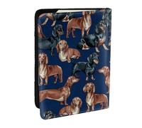 Wykjtwo Cachorro de Perro Salchicha, Funda para Pasaporte Cartera de Viaje de Cuero PU Funda para Pasaporte Fundas para Pasaporte 6,5 Pulgadas