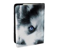 Wykjtwo Cachorro Husky, Funda para Pasaporte Cartera de Viaje de Cuero PU Funda para Pasaporte Fundas para Pasaporte 6,5 Pulgadas