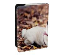 Wykjtwo Cachorro Pug, Funda para Pasaporte Cartera de Viaje de Cuero PU Funda para Pasaporte Fundas para Pasaporte 6,5 Pulgadas