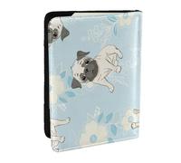 Wykjtwo Cachorros de Perro de Dibujos Animados Lindo, Funda para Pasaporte Cartera de Viaje de Cuero PU Funda para Pasaporte Fundas para Pasaporte 6,5 Pulgadas
