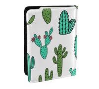 Wykjtwo Cactus Cactus Diseño De Cactus, Funda para Pasaporte Cartera de Viaje de Cuero PU Funda para Pasaporte Fundas para Pasaporte 6,5 Pulgadas