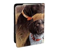 Wykjtwo Caída del Perro Braco alemán de Pelo Corto, Funda para Pasaporte Cartera de Viaje de Cuero PU Funda para Pasaporte Fundas para Pasaporte 6,5 Pulgadas