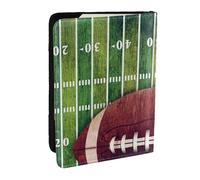 Wykjtwo Campo de fútbol Americano y Pelota, Funda para Pasaporte Cartera de Viaje de Cuero PU Funda para Pasaporte Fundas para Pasaporte 6,5 Pulgadas