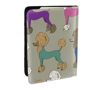 Wykjtwo Caniche Colorido Divertidos Dibujos Animados, Funda para Pasaporte Cartera de Viaje de Cuero PU Funda para Pasaporte Fundas para Pasaporte 6,5 Pulgadas