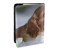 Wykjtwo Cara Cavalier King Charles Spaniel, Funda para Pasaporte Cartera de Viaje de Cuero PU Funda para Pasaporte Fundas para Pasaporte 6,5 Pulgadas