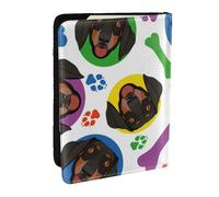 Wykjtwo Cara juguetona de Perro Salchicha, Funda para Pasaporte Cartera de Viaje de Cuero PU Funda para Pasaporte Fundas para Pasaporte 6,5 Pulgadas