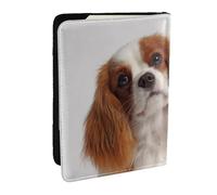 Wykjtwo Cavalier King Charles Spaniel, Funda para Pasaporte Cartera de Viaje de Cuero PU Funda para Pasaporte Fundas para Pasaporte 6,5 Pulgadas
