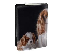 Wykjtwo Cavalier King Charles Spaniel Madre con Cachorros, Funda para Pasaporte Cartera de Viaje de Cuero PU Funda para Pasaporte Fundas para Pasaporte 6,5 Pulgadas