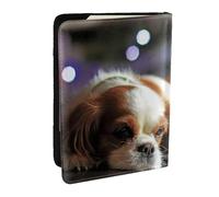 Wykjtwo Cavalier King Charles Spaniel Pequeño Spaniel, Funda para Pasaporte Cartera de Viaje de Cuero PU Funda para Pasaporte Fundas para Pasaporte 6,5 Pulgadas