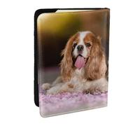 Wykjtwo Cavalier King Charles Spaniel Perros Blancos Marrón, Funda para Pasaporte Cartera de Viaje de Cuero PU Funda para Pasaporte Fundas para Pasaporte 6,5 Pulgadas