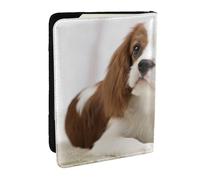 Wykjtwo Cavalier King Charles Spaniel Spaniel Marrón, Funda para Pasaporte Cartera de Viaje de Cuero PU Funda para Pasaporte Fundas para Pasaporte 6,5 Pulgadas