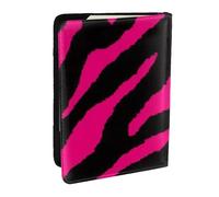 Wykjtwo Cebra negra Rosa, Funda para Pasaporte Cartera de Viaje de Cuero PU Funda para Pasaporte Fundas para Pasaporte 6,5 Pulgadas
