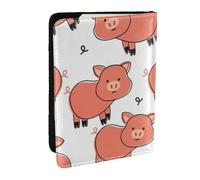 Wykjtwo Cerdo Lindo de la Historieta, Funda para Pasaporte Cartera de Viaje de Cuero PU Funda para Pasaporte Fundas para Pasaporte 6,5 Pulgadas