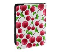 Wykjtwo Cerezas Rojas Impresas, Funda para Pasaporte Cartera de Viaje de Cuero PU Funda para Pasaporte Fundas para Pasaporte 6,5 Pulgadas