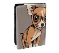 Wykjtwo Chihuahua Bulldog Lindo Pug Perro Mascota Animal Amigos Cachorro Beige, Funda para Pasaporte Cartera de Viaje de Cuero PU Funda para Pasaporte Fundas para Pasaporte 6,5 Pulgadas