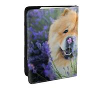 Wykjtwo Chow-Chow Dulce Esponjoso Marrón Perros Púrpura Salvaje, Funda para Pasaporte Cartera de Viaje de Cuero PU Funda para Pasaporte Fundas para Pasaporte 6,5 Pulgadas
