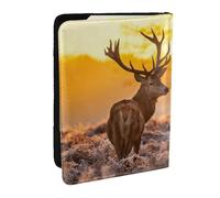 Wykjtwo Ciervo Alce, Funda para Pasaporte Cartera de Viaje de Cuero PU Funda para Pasaporte Fundas para Pasaporte 6,5 Pulgadas