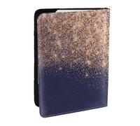 Wykjtwo Cobre Azul Marino Rosa Brillo Maquillador Belleza, Funda para Pasaporte Cartera de Viaje de Cuero PU Funda para Pasaporte Fundas para Pasaporte 6,5 Pulgadas