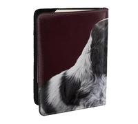Wykjtwo Cocker Spaniel Cachorro Spaniel Blanco Y Negro, Funda para Pasaporte Cartera de Viaje de Cuero PU Funda para Pasaporte Fundas para Pasaporte 6,5 Pulgadas
