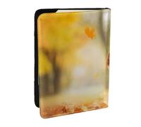 Wykjtwo Cocker Spaniel Otoño Parque Perros Spaniel Marrón, Funda para Pasaporte Cartera de Viaje de Cuero PU Funda para Pasaporte Fundas para Pasaporte 6,5 Pulgadas