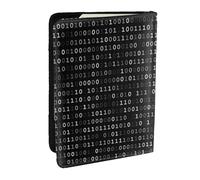 Wykjtwo Código Programador Negro Negro, Funda para Pasaporte Cartera de Viaje de Cuero PU Funda para Pasaporte Fundas para Pasaporte 6,5 Pulgadas