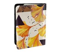 Wykjtwo Colores De Otoño Hojas De Ginkgo, Funda para Pasaporte Cartera de Viaje de Cuero PU Funda para Pasaporte Fundas para Pasaporte 6,5 Pulgadas
