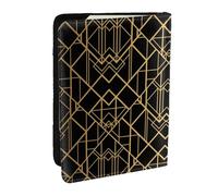 Wykjtwo Colores Dorado y Negro., Funda para Pasaporte Cartera de Viaje de Cuero PU Funda para Pasaporte Fundas para Pasaporte 6,5 Pulgadas